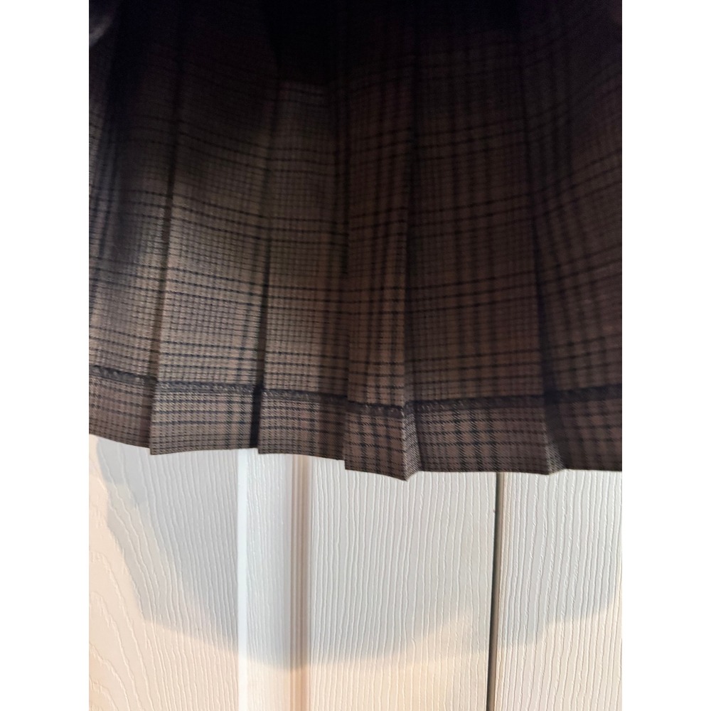 Vintage Tracy Evans Womens Brown Plaid Pleated Mini Skirt SZ 11 Heritage Preppy - Picture 9 of 10